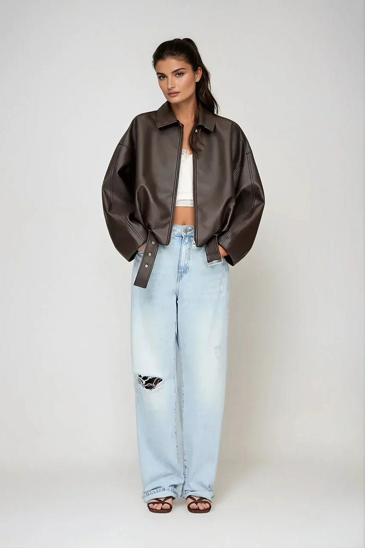 DELACROIX | VESTE EN CUIR MARRON