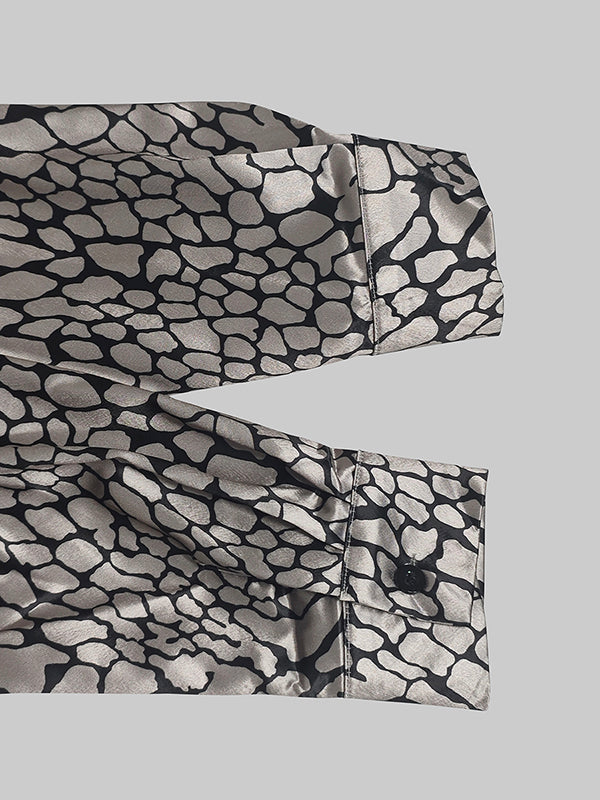 DELACROIX | CHEMISIER EFFET SATIN À MOTIF ARTISTIQUE