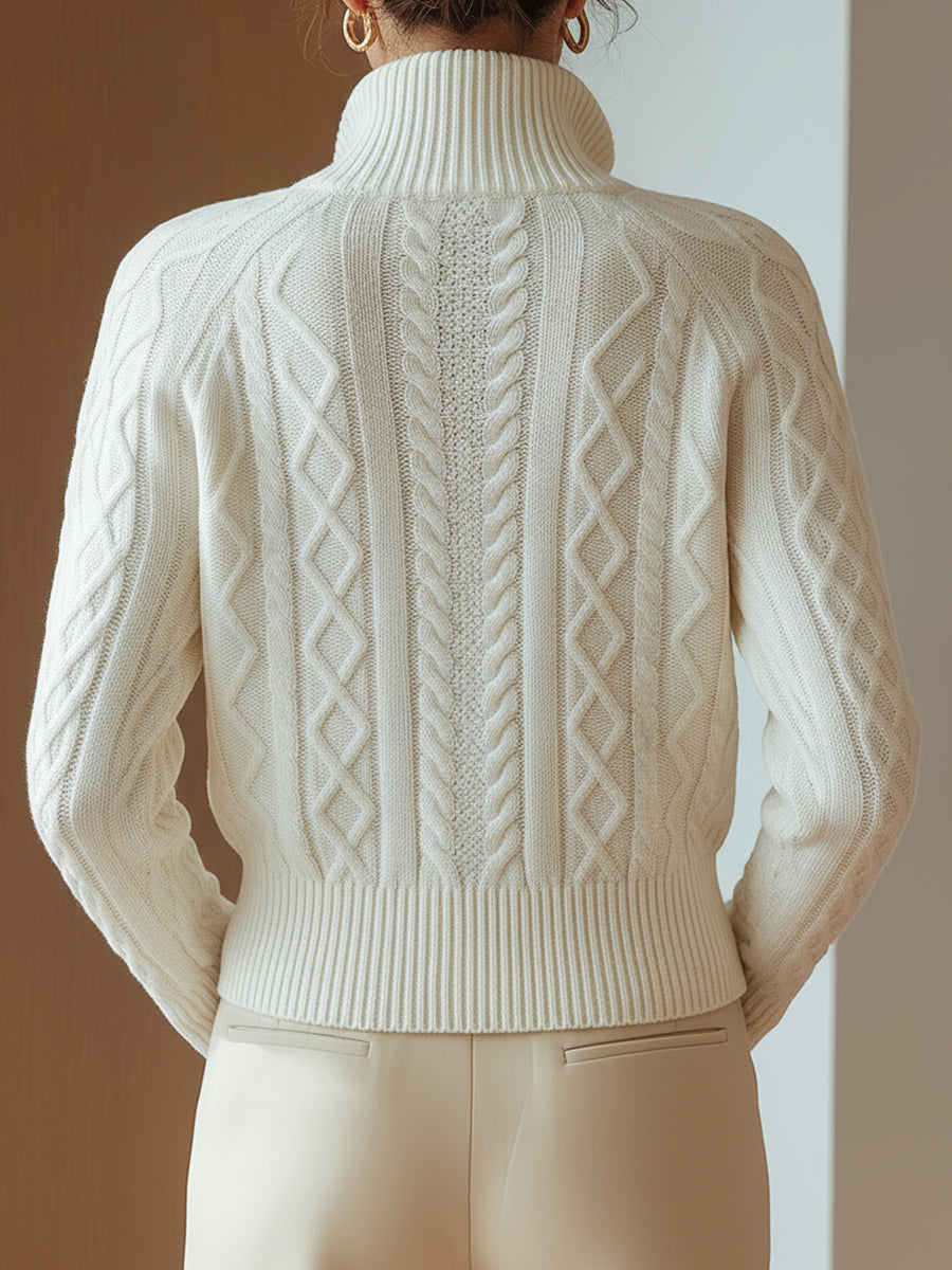 DELACROIX | PULL COL MONTANT EN MAILLE DOUCE IMPRIMÉE