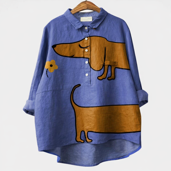 DELACROIX | Blouse Élégante à Motif Canin (1+1 GRATUIT)