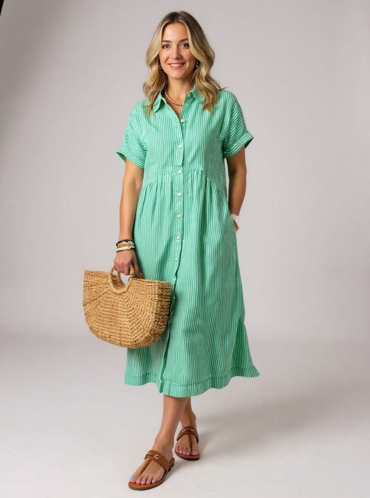 DELACROIX | Robe Rayée Élégante Claire