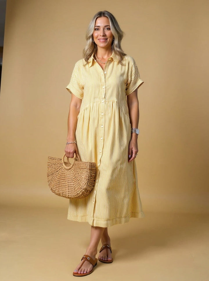 DELACROIX | Robe Rayée Élégante Claire