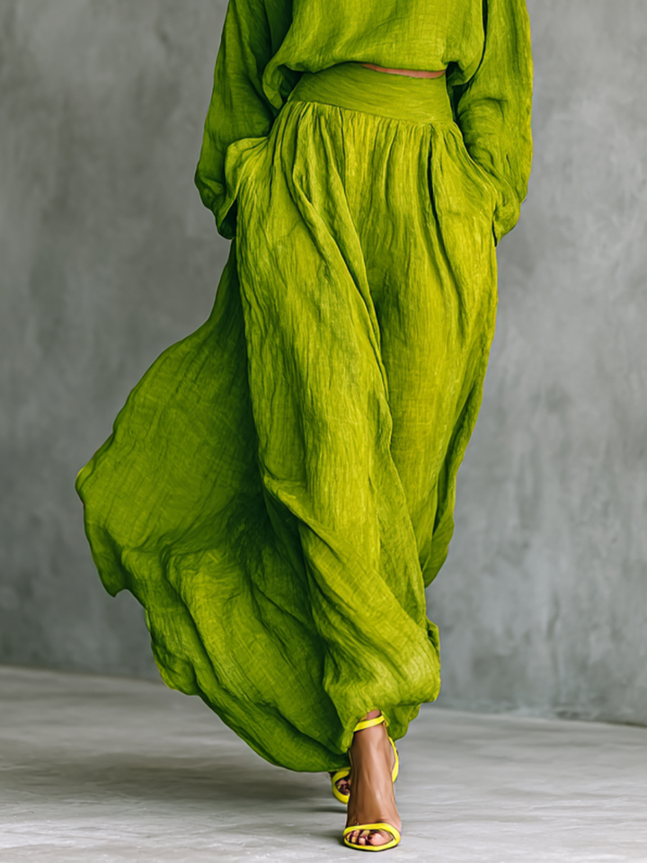 DELACROIX | ENSEMBLE DEUX PIÈCES EN LIN DE LUXE À TAILLE