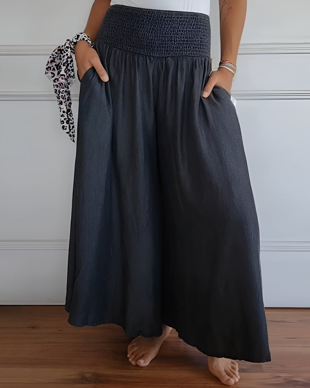 DELACROIX | Pantalon large pour femme avec taille smockée