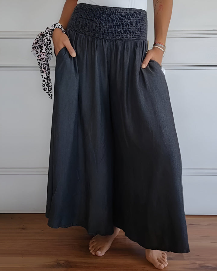 DELACROIX | Pantalon large pour femme avec taille smockée