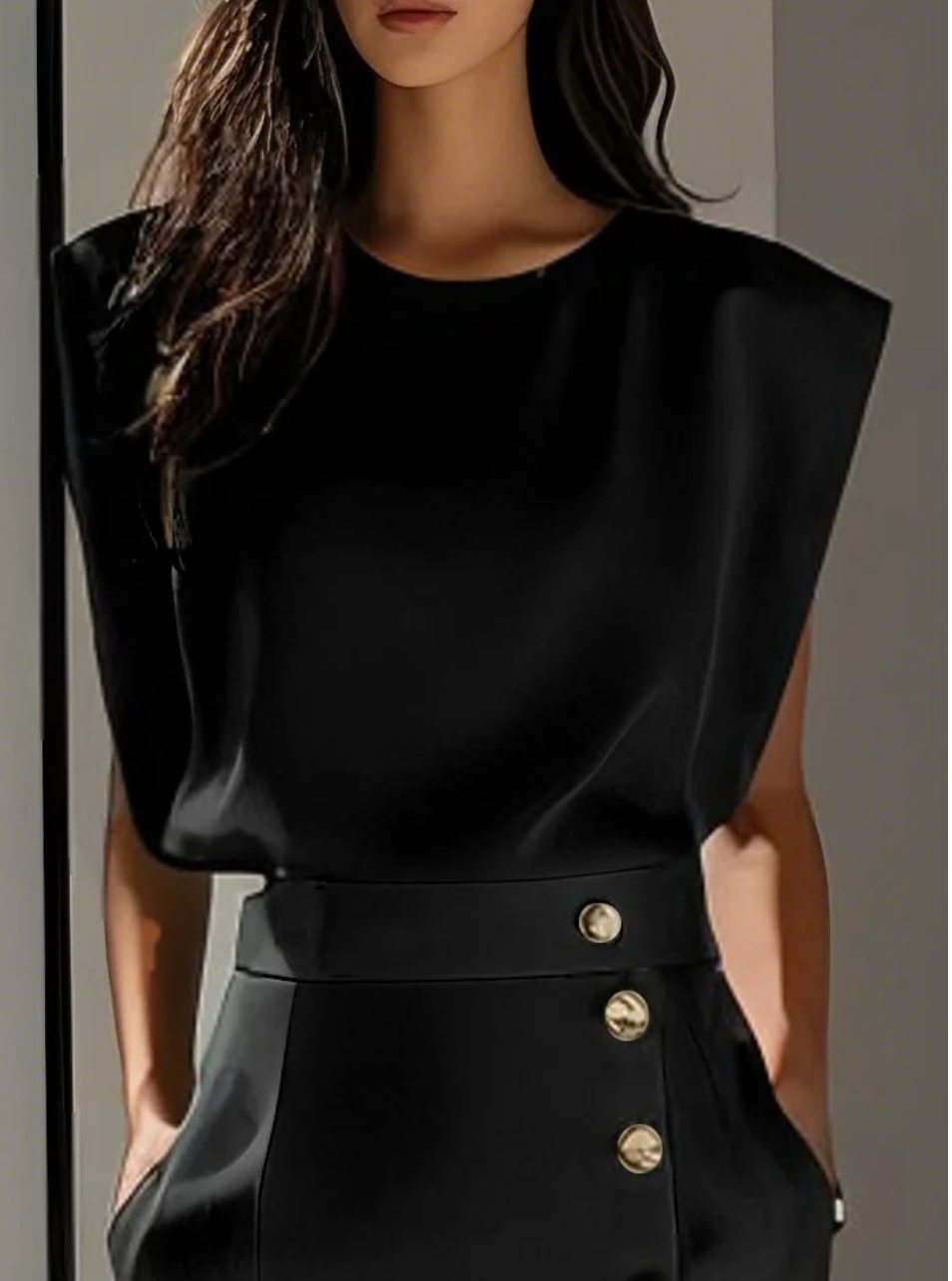 DELACROIX | ROBE MIDI AJUSTÉE AVEC BOUTONS DORÉS