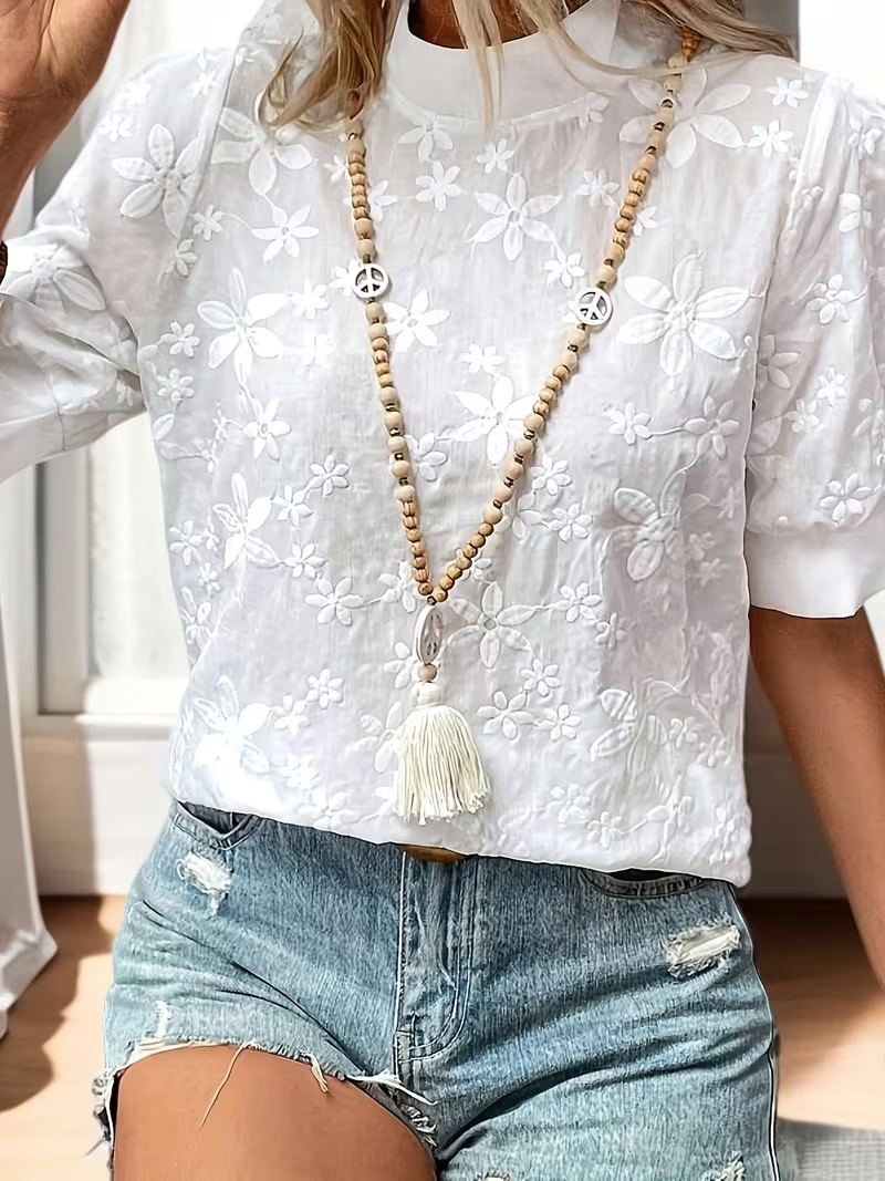 DELACROIX | Blouse Élégante à Motifs Floraux