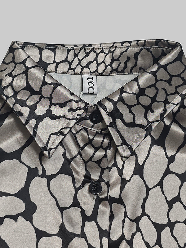 DELACROIX | CHEMISIER EFFET SATIN À MOTIF ARTISTIQUE