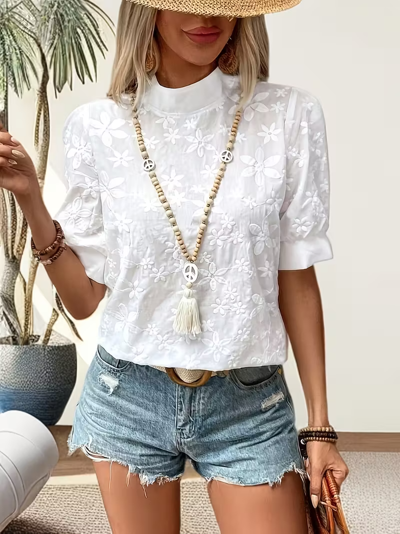 DELACROIX | Blouse Élégante à Motifs Floraux